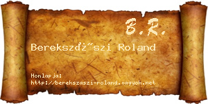 Berekszászi Roland névjegykártya